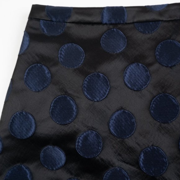 J. CREW black pencil skirt with navy polka dots style: 26536 size 0 - Picture 4 of 7